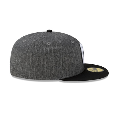 Just Caps Black Pinstripe Denver Nuggets 59FIFTY Fitted Hat