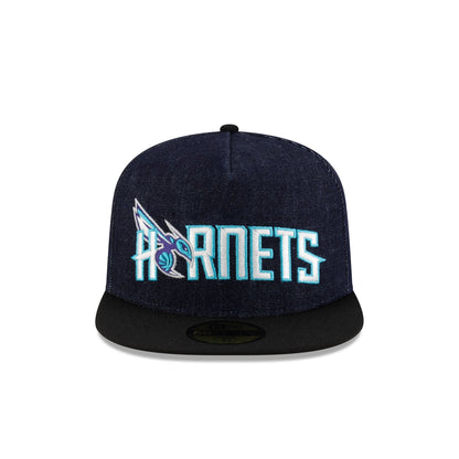 Charlotte Hornets Navy Denim 59FIFTY A-Frame Fitted Hat