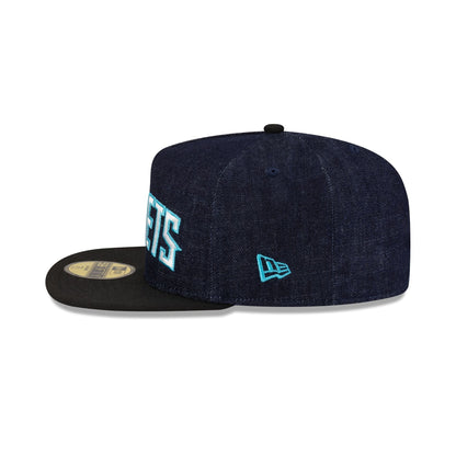 Charlotte Hornets Navy Denim 59FIFTY A-Frame Fitted Hat