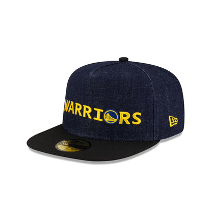 Golden State Warriors Navy Denim 59FIFTY A-Frame Fitted Hat