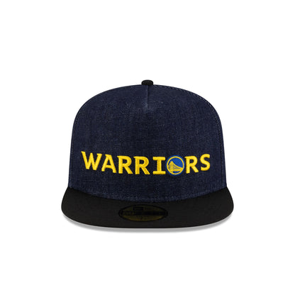 Golden State Warriors Navy Denim 59FIFTY A-Frame Fitted Hat