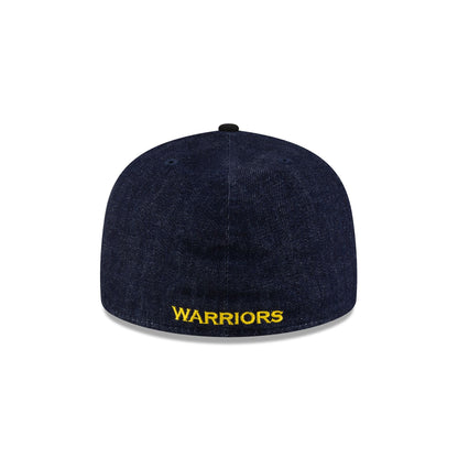 Golden State Warriors Navy Denim 59FIFTY A-Frame Fitted Hat