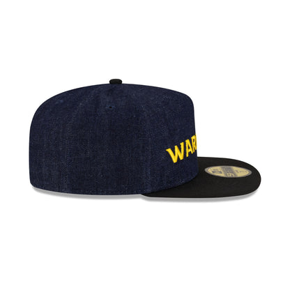 Golden State Warriors Navy Denim 59FIFTY A-Frame Fitted Hat