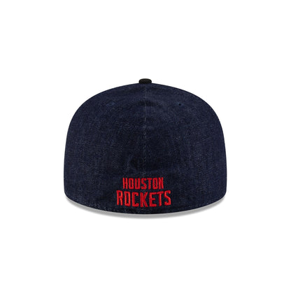 Houston Rockets Navy Denim 59FIFTY A-Frame Fitted Hat