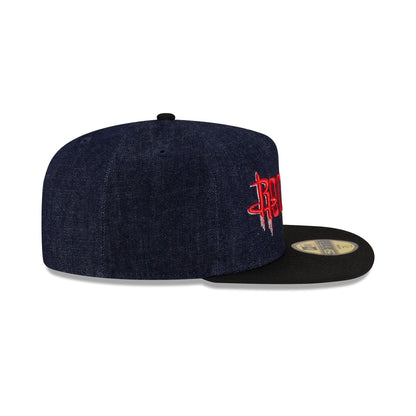 Houston Rockets Navy Denim 59FIFTY A-Frame Fitted Hat
