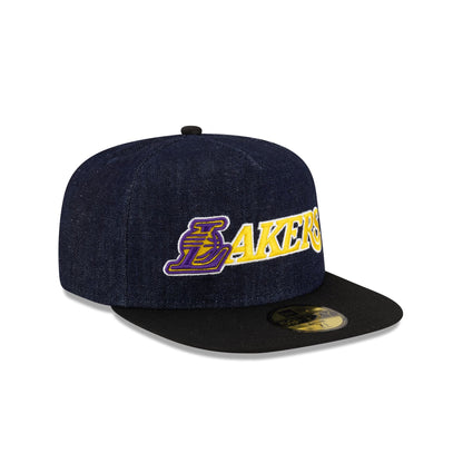 Los Angeles Lakers Navy Denim 59FIFTY A-Frame Fitted Hat