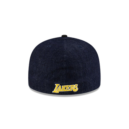 Los Angeles Lakers Navy Denim 59FIFTY A-Frame Fitted Hat