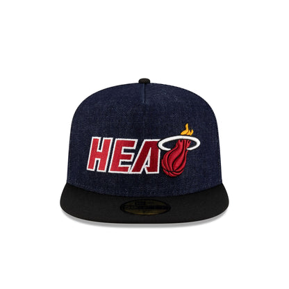Miami Heat Navy Denim 59FIFTY A-Frame Fitted Hat