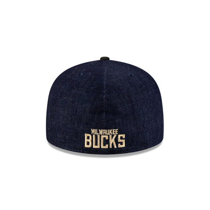 Milwaukee Bucks Navy Denim 59FIFTY A-Frame Fitted Hat