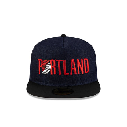 Portland Trail Blazers Navy Denim 59FIFTY A-Frame Fitted Hat