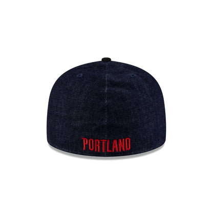 Portland Trail Blazers Navy Denim 59FIFTY A-Frame Fitted Hat