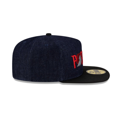 Portland Trail Blazers Navy Denim 59FIFTY A-Frame Fitted Hat