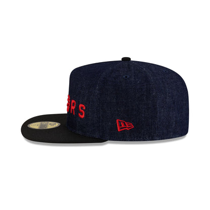 Toronto Raptors Navy Denim 59FIFTY A-Frame Fitted Hat