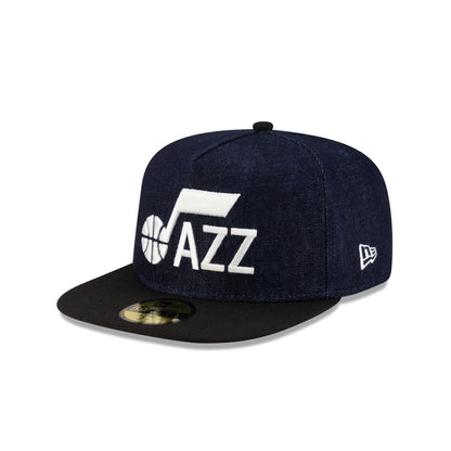 Utah Jazz Navy Denim 59FIFTY A-Frame Fitted Hat