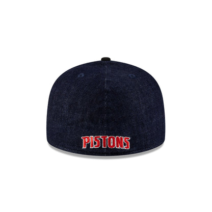 Detroit Pistons Navy Denim 59FIFTY A-Frame Fitted Hat