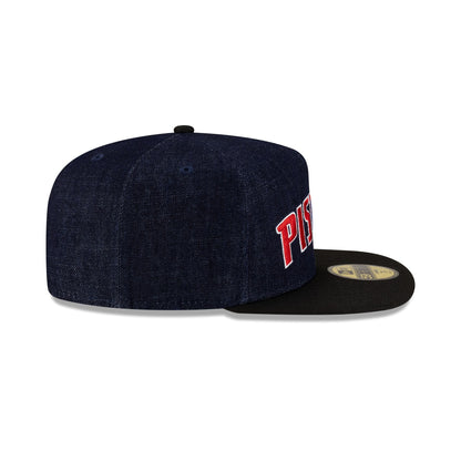 Detroit Pistons Navy Denim 59FIFTY A-Frame Fitted Hat