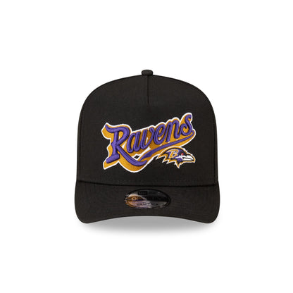Born x Raised x Baltimore Ravens Script Black 9FIFTY A-Frame Snapback Hat