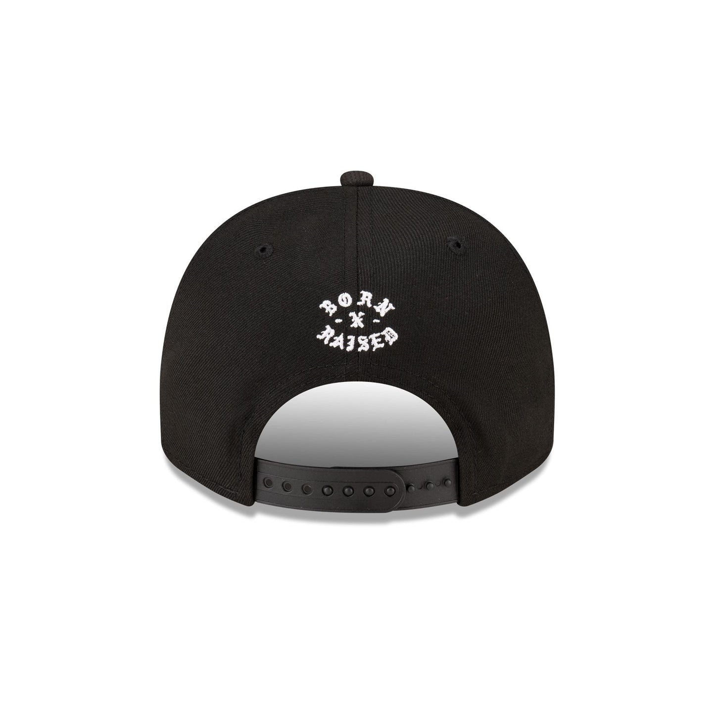 Born x Raised x New England Patriots Script Black 9FIFTY A-Frame Snapback Hat