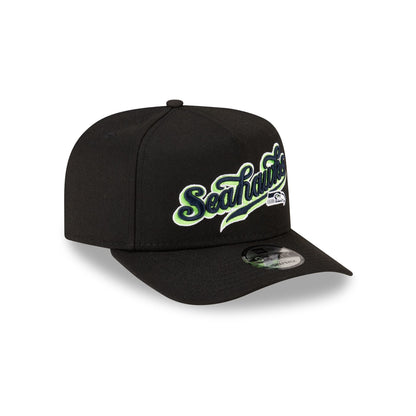Born x Raised x Seattle Seahawks Script Black 9FIFTY A-Frame Snapback Hat