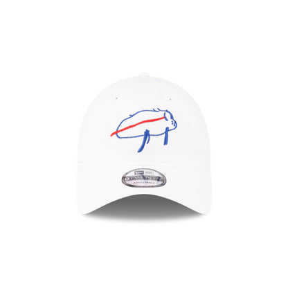 Buffalo Bills Billustration White 9TWENTY Adjustable Hat