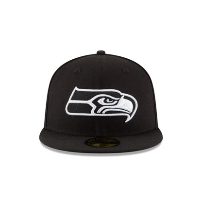 Seattle Seahawks Black & White 59FIFTY Fitted Hat