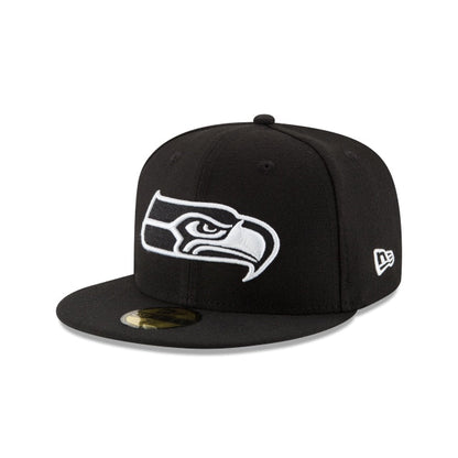 Seattle Seahawks Black & White 59FIFTY Fitted Hat