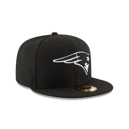 New England Patriots Black & White 59FIFTY Fitted Hat