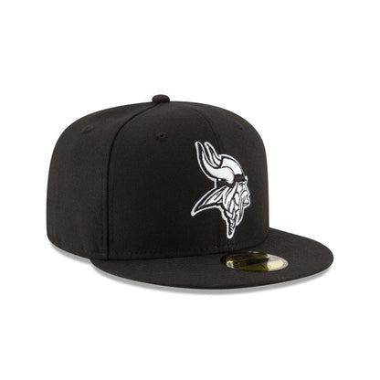 Minnesota Vikings Black & White 59FIFTY Fitted Hat