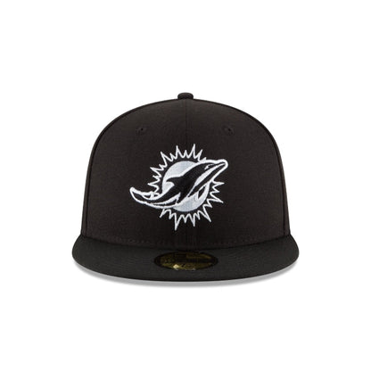 Miami Dolphins Black & White 59FIFTY Fitted Hat