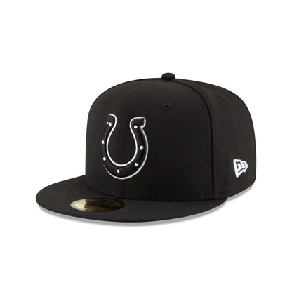 Indianapolis Colts Black & White 59FIFTY Fitted Hat