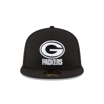 Green Bay Packers Black & White 59FIFTY Fitted Hat