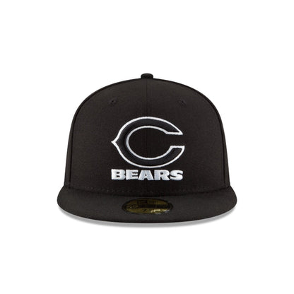 Chicago Bears Black & White 59FIFTY Fitted Hat