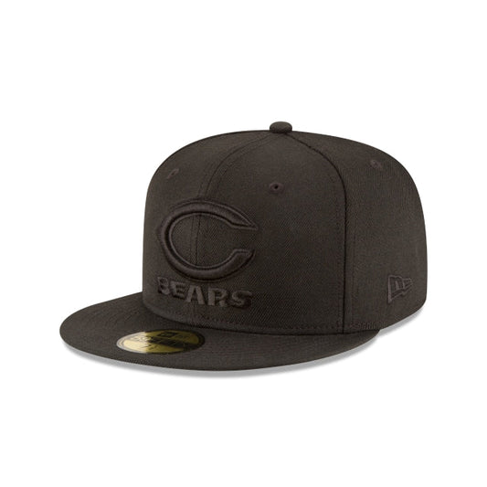 Chicago Bears Black On Black 59FIFTY Fitted Hat