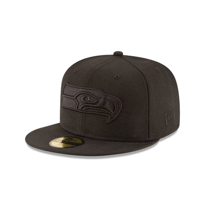 Seattle Seahawks Black On Black 59FIFTY Fitted Hat