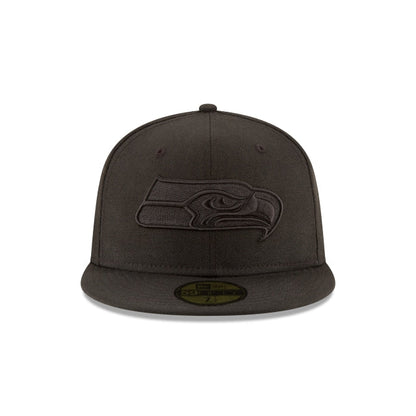 Seattle Seahawks Black On Black 59FIFTY Fitted Hat