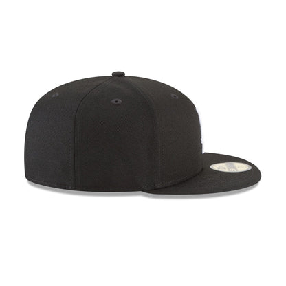 Los Angeles Dodgers Black and White Basic 59FIFTY Fitted Hat
