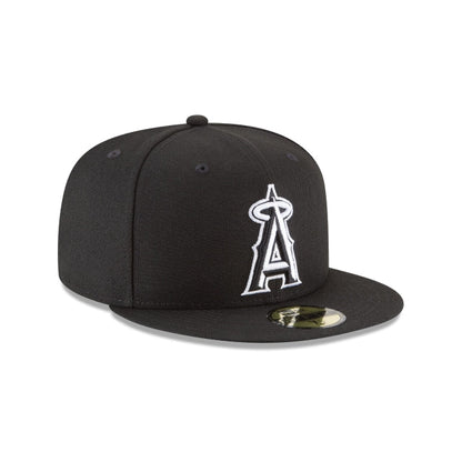 Los Angeles Angels Black and White Basic 59FIFTY Fitted Hat