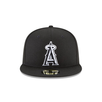 Los Angeles Angels Black and White Basic 59FIFTY Fitted Hat