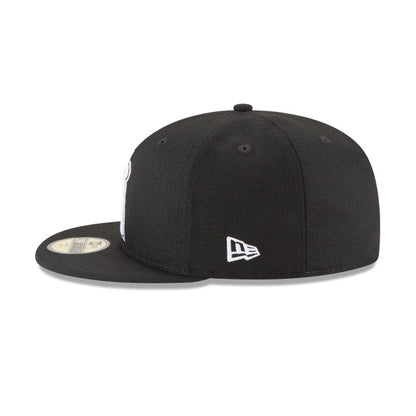 Los Angeles Angels Black and White Basic 59FIFTY Fitted Hat