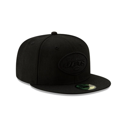 New York Jets Basic Black On Black 59FIFTY Fitted Hat