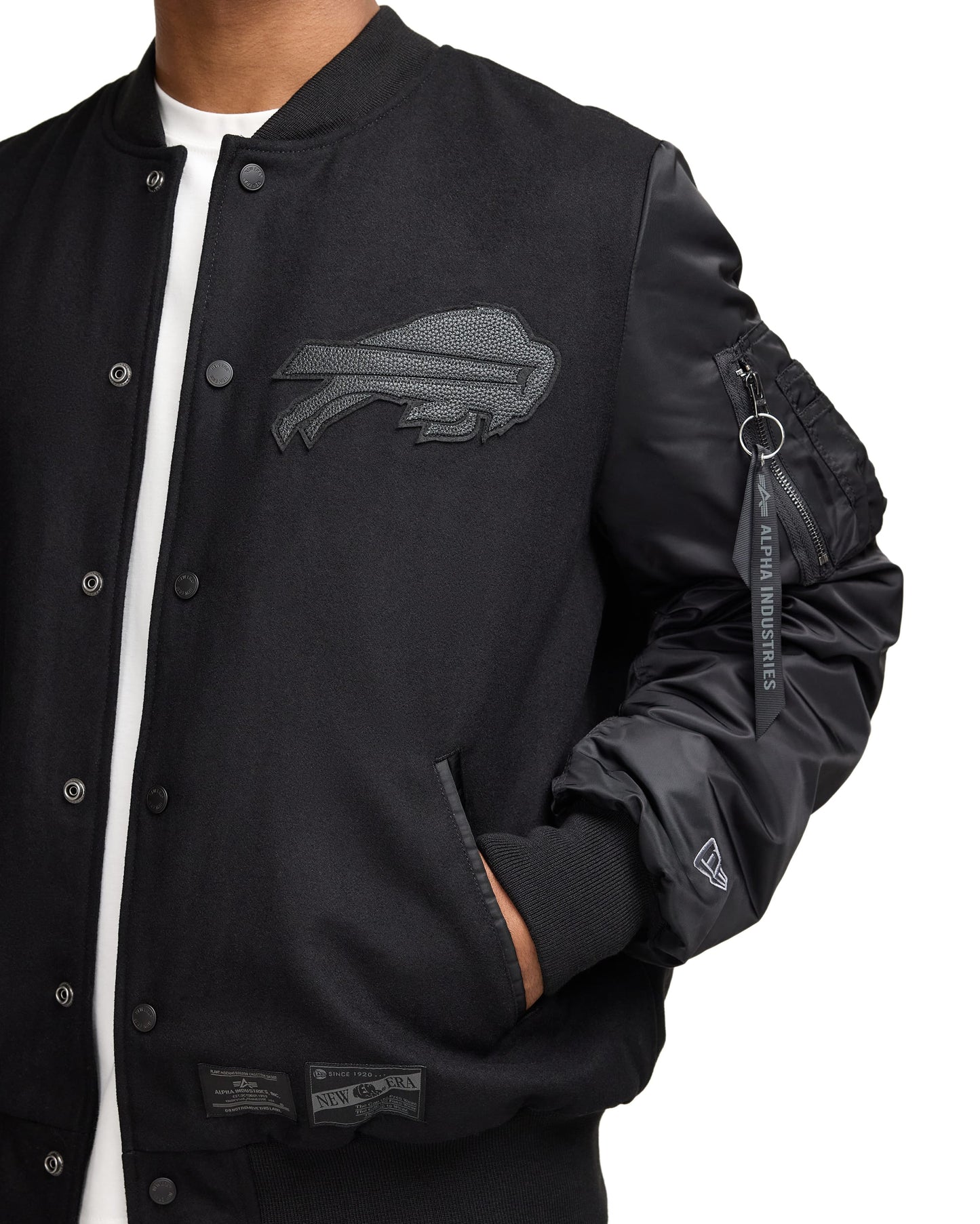 Alpha Industries x Las Vegas Raiders MA-1 Wool Varsity Jacket Black