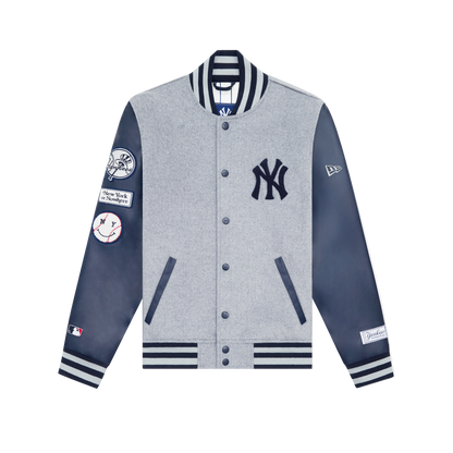 New York or Nowhere x New York Yankees Heather Gray Motto Varsity Jacket