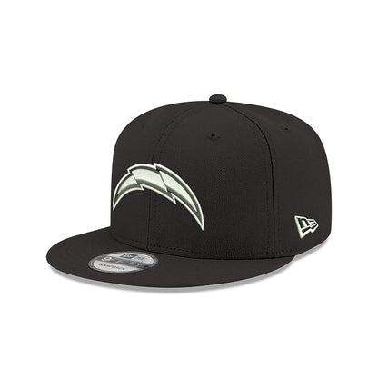 Los Angeles Chargers Black and White 9FIFTY Snapback Hat